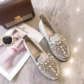Colorful Rhinestone Fisherman Espadrilles Flats